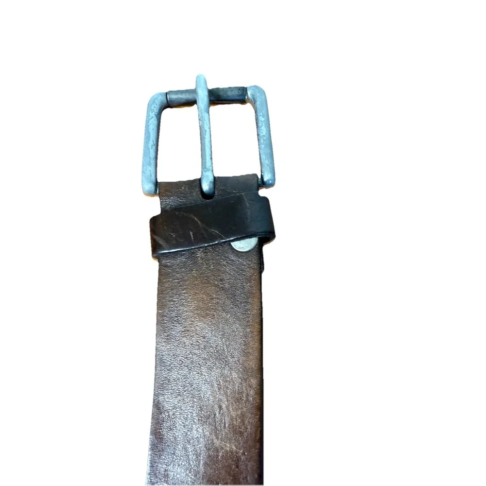 Vintage Mens leather belt studded leather 44